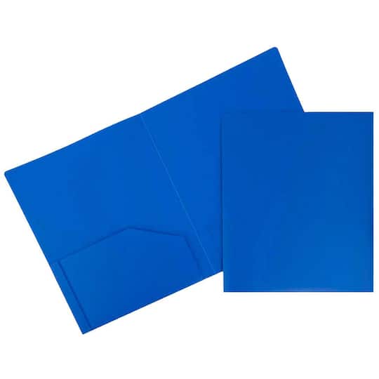 JAM Paper Heavy Duty Plastic 2 Pocket File Folder